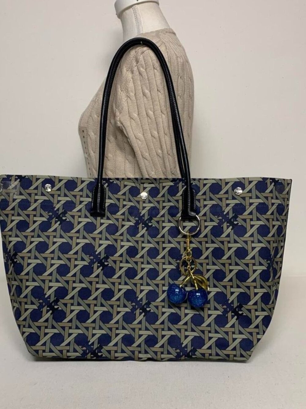 Tory Burch Canvas Basketweave Tote